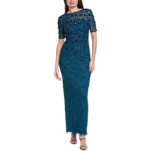Adrianna Papell Dresses & Skirts - Adrianna Papell Womens  Beaded Gown, Blue